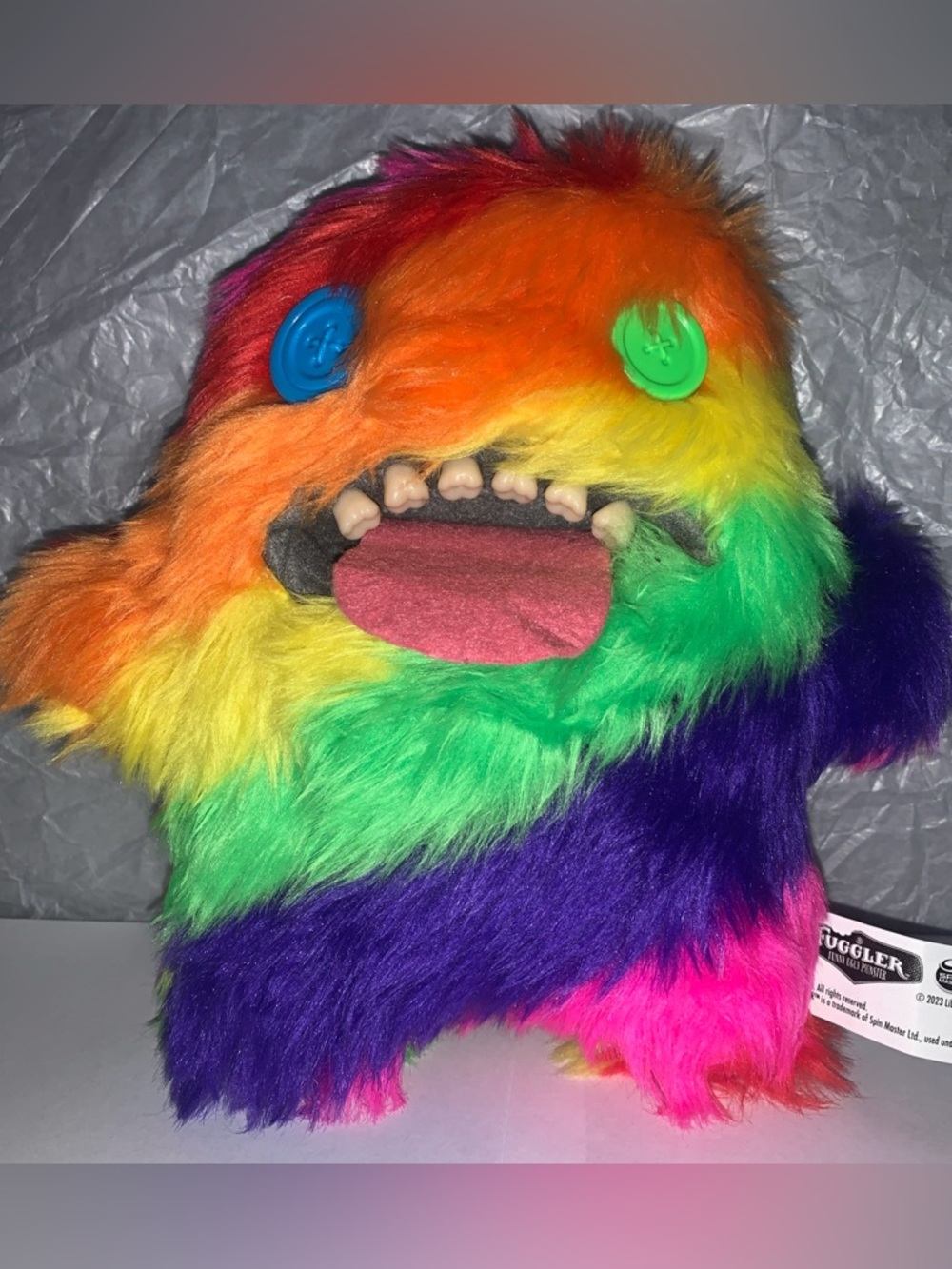 FUGGLER Laboratory Misfits Rainbow Stripe Oogah Boogah Plush 9” funny Monster